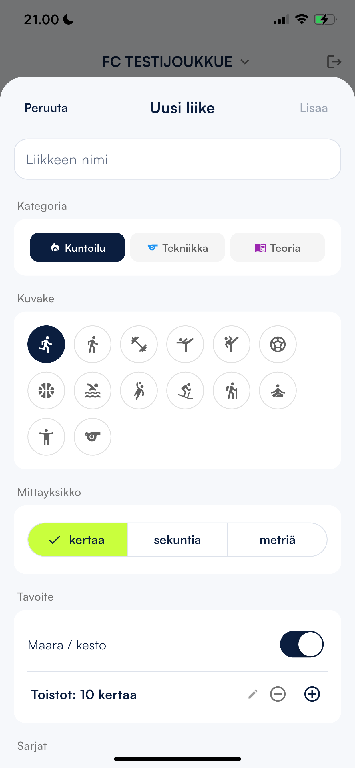 Luo omat liikkeet.