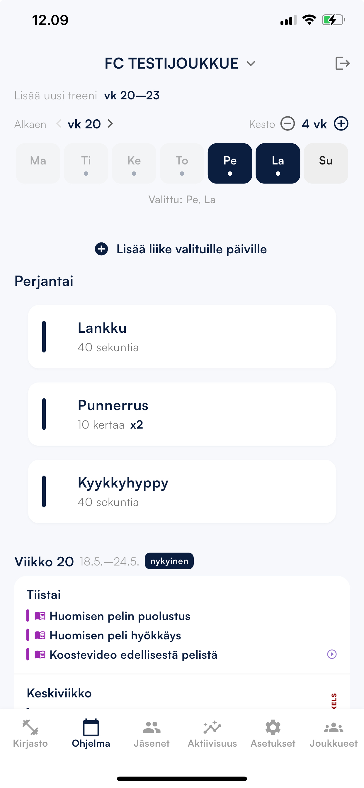 Rakenna harjoituksia.