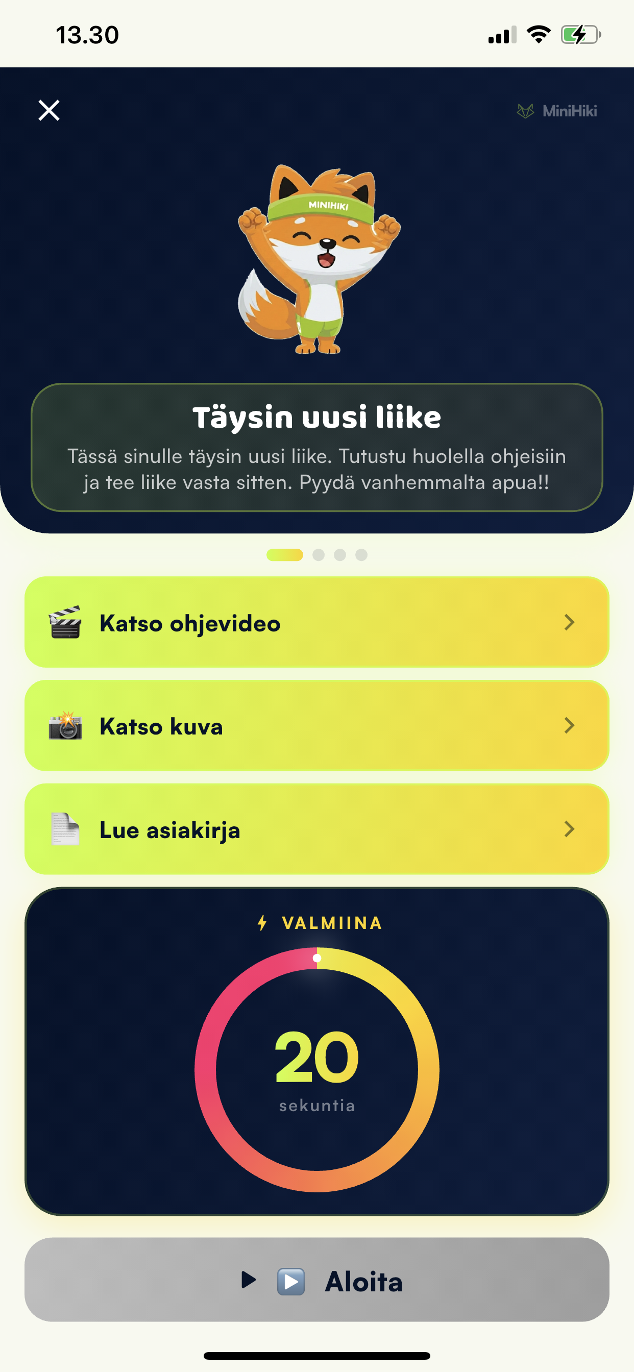 Lapsen näkymä ja materiaalit
